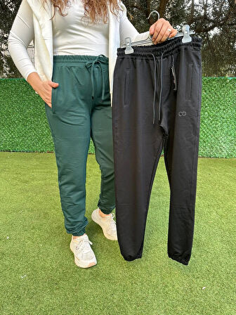 Lastikli  Paça Siyah Eşofman Altı 