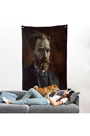 Vincent van Gogh - Pipolu Portre Duvar Örtüsü-7461