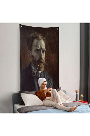 Vincent van Gogh - Pipolu Portre Duvar Örtüsü-7461