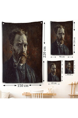 Vincent van Gogh - Pipolu Portre Duvar Örtüsü-7461