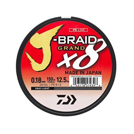 Daiwa J-Braid Grand 8B 270m Grey İp Misina