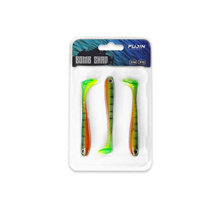 Fujin Bomb Shad 8,5cm Slikon Yem UV Fire Tiger