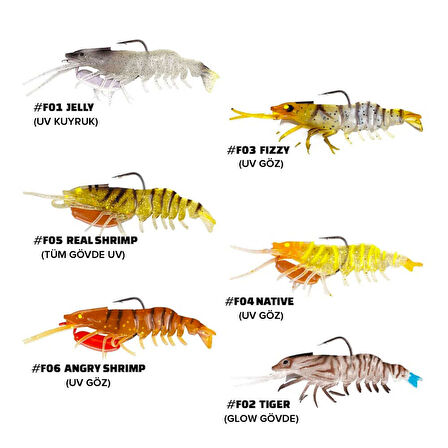 Fujin Caridex 6,5cm 6,3gr Karides Silikon Yem F02 Tiger