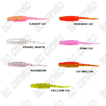 Ryuji Rock Worm 4cm Kokulu Silikon Yem Yellow UV