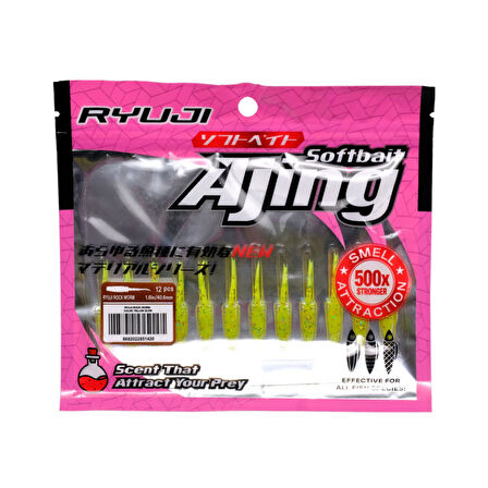 Ryuji Rock Worm 4cm Kokulu Silikon Yem Yellow UV