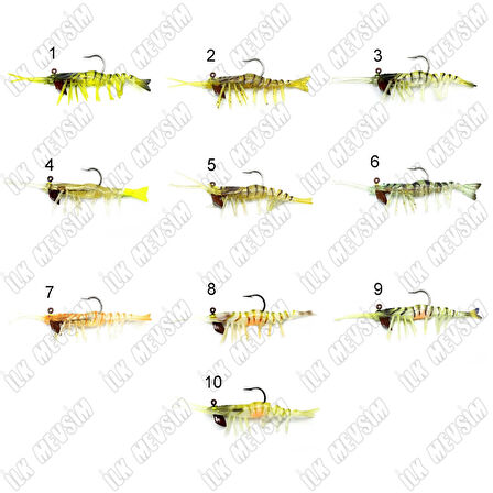 Captain 3049 Magic Shrimp 3D 7,6cm 5,5gr Karides Silikon Yem 10