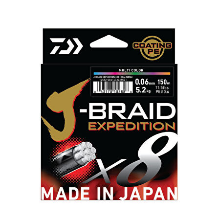 Daiwa J-Braid Expedition 8B Smash Orange 150m İp Misina 0,06mm