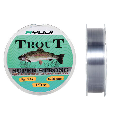 Ryuji Trout Carp Light Grey 150m Monofilament Misina 0,18mm