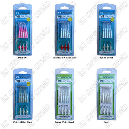 Ryuji V8 Salt 8cm 5,5gr Silikon Yem Red Head White Silver