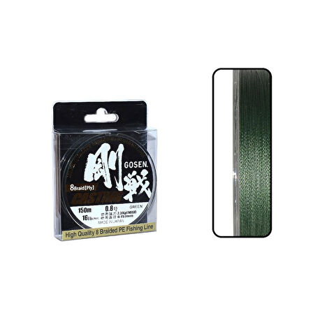 Gosen W8 Casting 8B Green 150m İp Misina 0,19mm