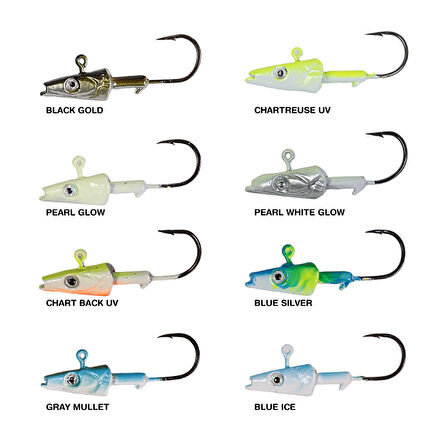 Ryuji Snake Shad #2/0 10gr Jig Head Chart Back UV