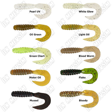 Ryuji Swim Worm 5,5cm Silikon Yem Green Chart