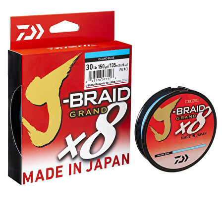 Daiwa J-Braid Grand 8B Blue 135m İp Misina Kalınlık (mm) : 0,10mm