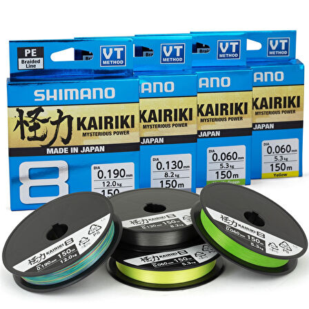 Shimano Kairiki 8B Mantis Green 150m İp Misina Kalınlık (mm) : 0,16mm