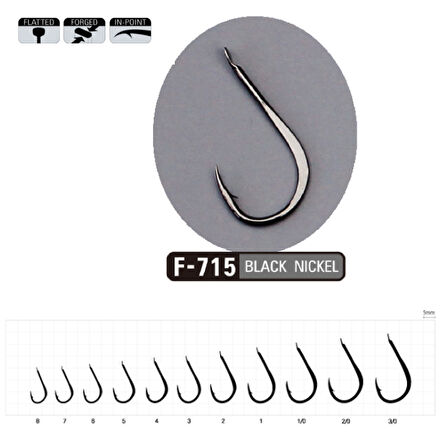 Sasame Bay Bay F-715 Serisi Olta İğnesi İğne No : 2-0