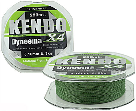 Kendo Dynema 4B Green 250m İp Misina Kalınlık (mm) : 0,14mm