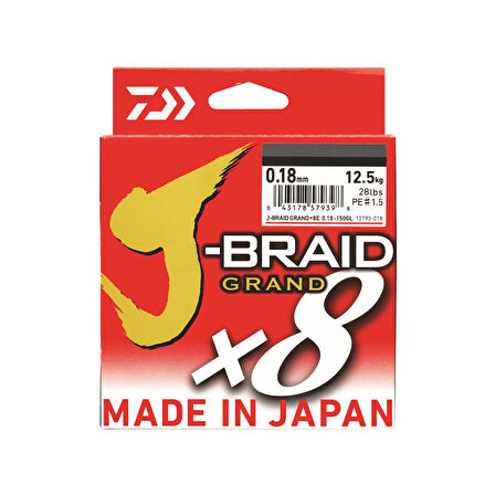 Daiwa J-Braid Grand 8B Multicolor 300m İp Misina Kalınlık (mm) : 0,20mm