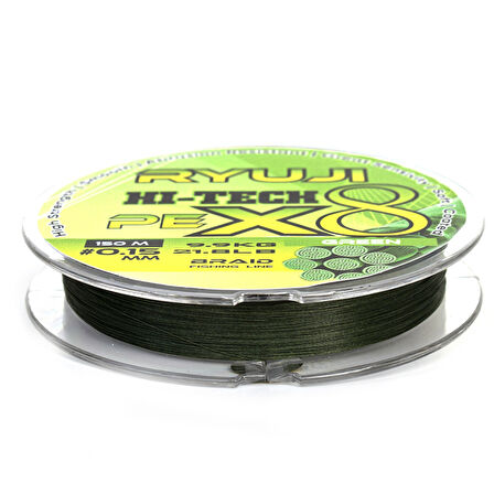 Ryuji HI-Tech PE 8B Green 150m İp Misina Kalınlık (mm) : 0,13mm