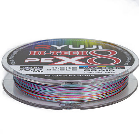 Ryuji HI-Tech PE 8B Multicolor 150m İp Misina Kalınlık (mm) : 0,30mm