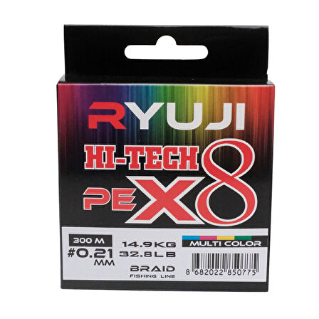 Ryuji HI-Tech PE 8B Multicolor 300m İp Misina Kalınlık (mm) : 0,23mm
