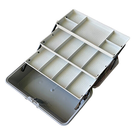 Captain 3 Raflı Gri Balıkçı Kutusu