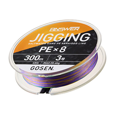 Gosen Jigging Answer 8B Multicolor 300m İp Misina Kalınlık (mm) : 0,16mm
