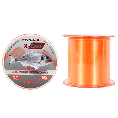 Ryuji X-Cast Surf Orange 300m Monofilament Misina Kalınlık (mm) : 0,28mm