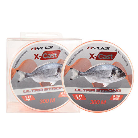 Ryuji X-Cast Surf Orange 300m Monofilament Misina Kalınlık (mm) : 0,30mm