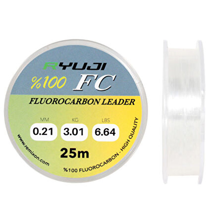Ryuji %100 FC 25m Fluoro Carbon Leader Misina Kalınlık (mm) : 0,33mm