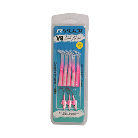 Ryuji V8 Salt 8cm 5,5gr Silikon Yem Renk : Pink UV