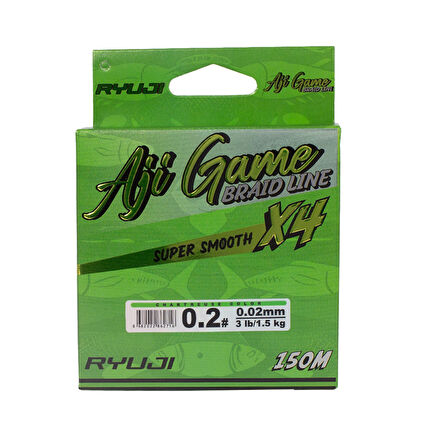 Ryuji Aji Game 4B Chartreuse 150m İp Misina Kalınlık (mm) : 0,04mm