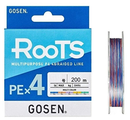 Gosen Roots 4B Multicolor 200m İp Misina Kalınlık (PE) : PE # 0.5