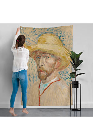 Vincent van Gogh - Hasır Şapkalı Otoportre Duvar Örtüsü-7462
