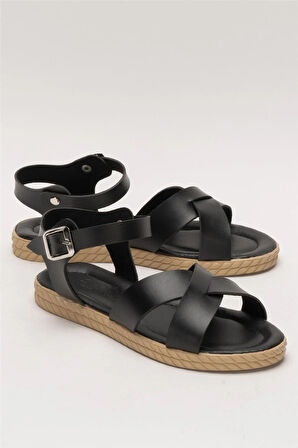 Günlük Şık Rahat Kadın Sandalet SİYAH