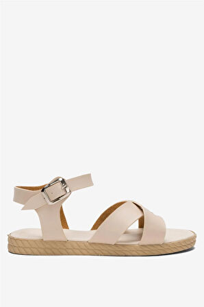 Günlük Şık Rahat Kadın Sandalet BEJ