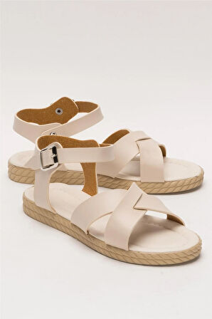 Günlük Şık Rahat Kadın Sandalet BEJ