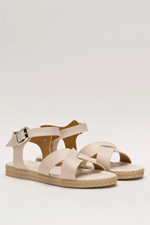 Günlük Şık Rahat Kadın Sandalet BEJ