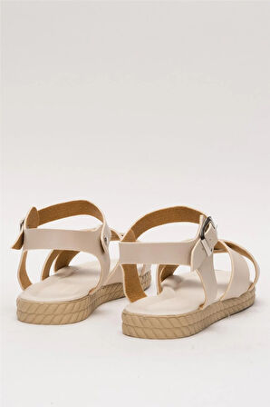 Günlük Şık Rahat Kadın Sandalet BEJ