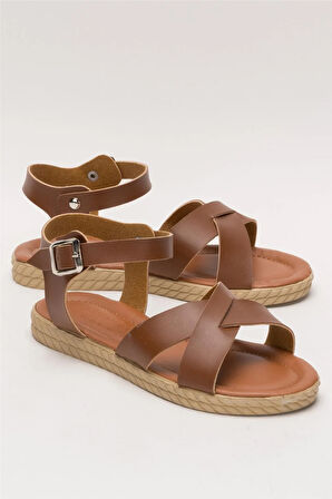 Günlük Şık Rahat Kadın Sandalet TABA