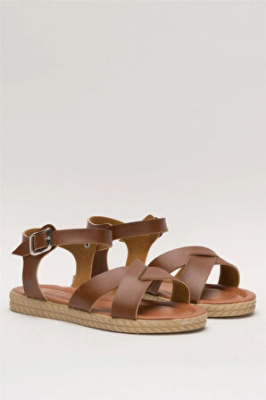 Günlük Şık Rahat Kadın Sandalet TABA