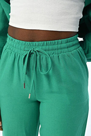 KADIN RAHAT KALIP BELİ LASTİKLİ DÜZ RENK PANTOLON