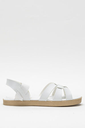 Günlük Şık Rahat Kadın Sandalet BEYAZ