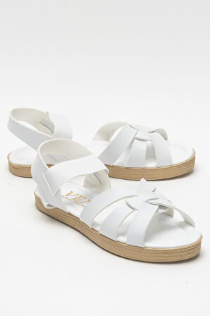 Günlük Şık Rahat Kadın Sandalet BEYAZ