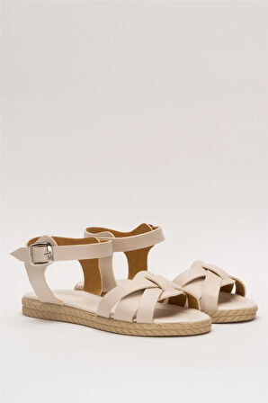 Günlük Şık Rahat Kadın Sandalet BEJ