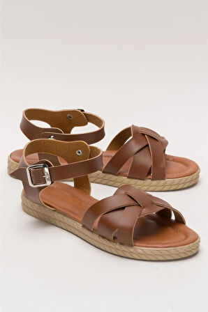 Günlük Şık Rahat Kadın Sandalet TABA