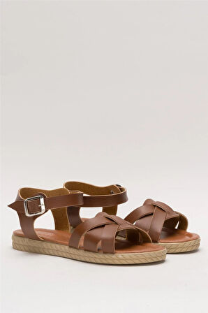 Günlük Şık Rahat Kadın Sandalet TABA