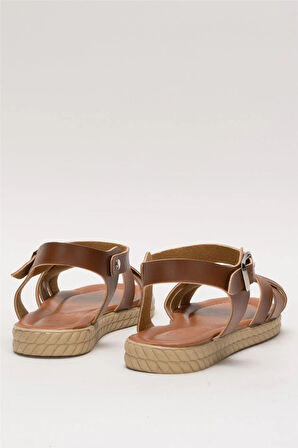 Günlük Şık Rahat Kadın Sandalet TABA