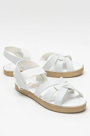 Günlük Şık Rahat Kadın Sandalet BEYAZ