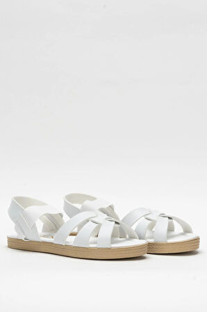 Günlük Şık Rahat Kadın Sandalet BEYAZ