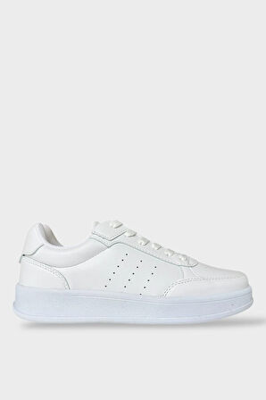 Unisex Düz Hafif Taban Günlük Sneaker Ayakkabı BEYAZ